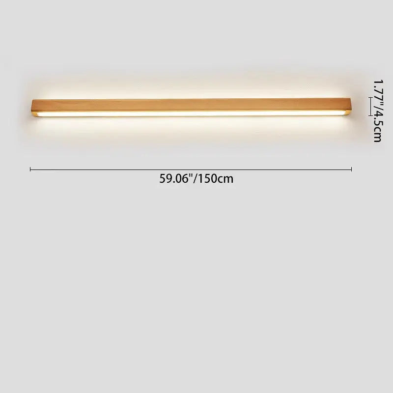 Japanese Simple Solid Wood Strip LED Wall Sconce Lamp Cuvalon