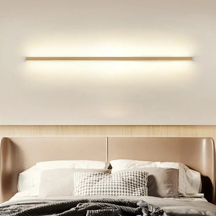 Japanese Simple Solid Wood Strip LED Wall Sconce Lamp Cuvalon