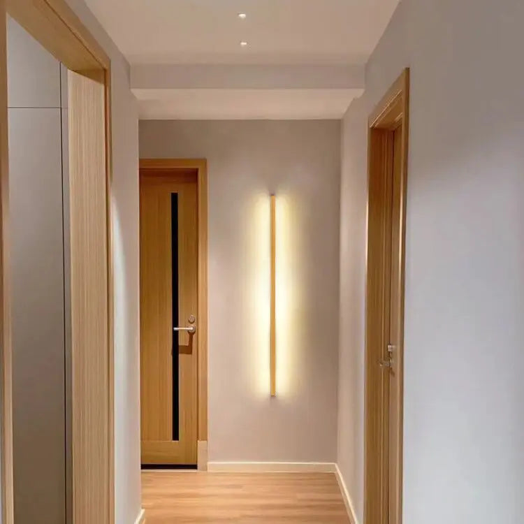 Japanese Simple Solid Wood Strip LED Wall Sconce Lamp Cuvalon