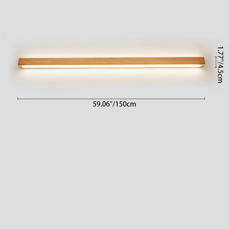 Japanese Simple Solid Wood Strip LED Wall Sconce Lamp Cuvalon