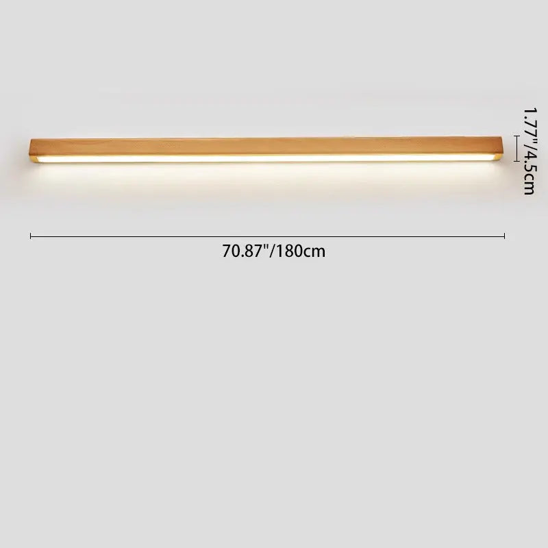 Japanese Simple Solid Wood Strip LED Wall Sconce Lamp Cuvalon