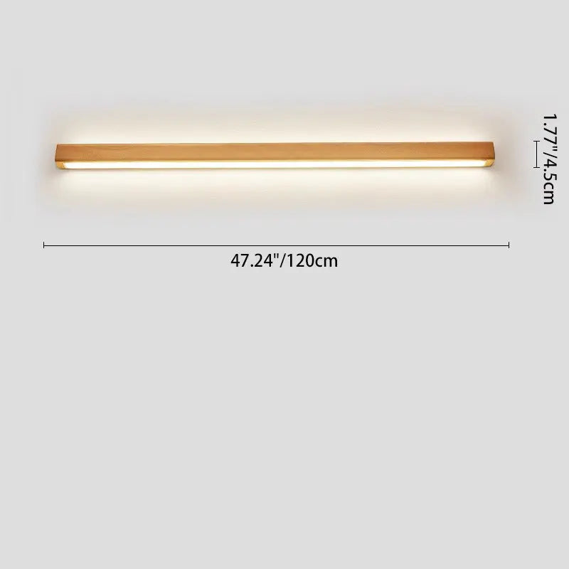 Japanese Simple Solid Wood Strip LED Wall Sconce Lamp Cuvalon