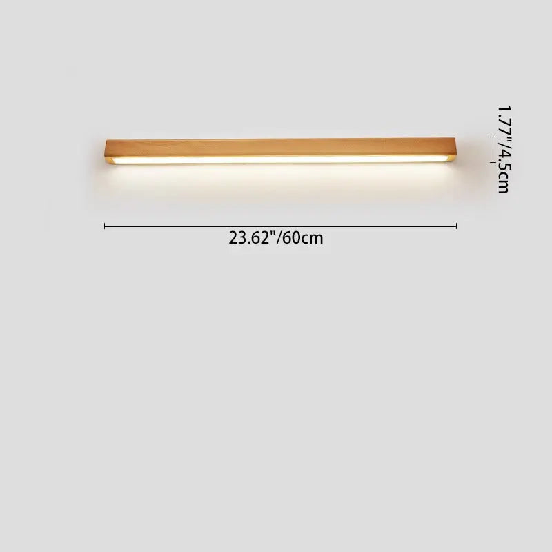 Japanese Simple Solid Wood Strip LED Wall Sconce Lamp Cuvalon