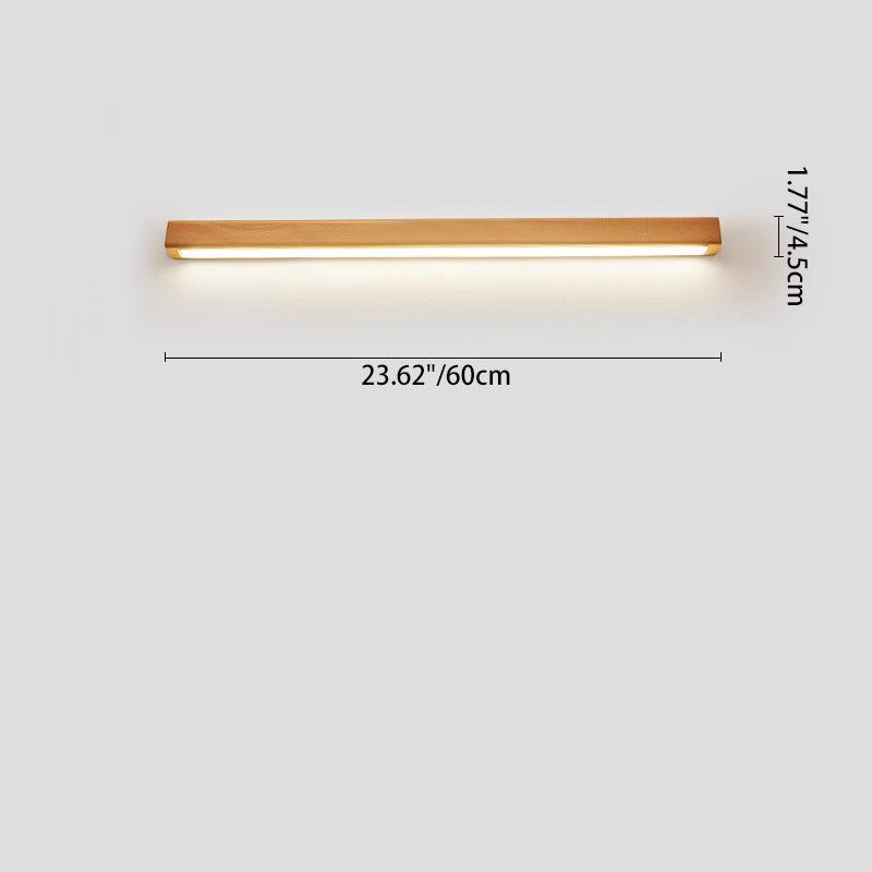 Japanese Simple Solid Wood Strip LED Wall Sconce Lamp Cuvalon