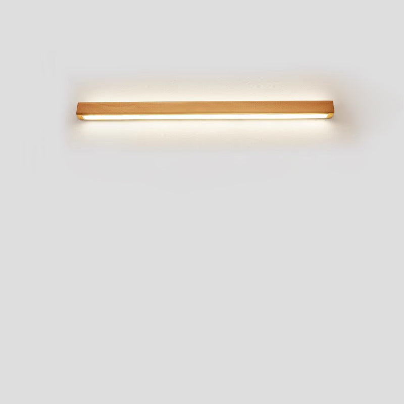 Japanese Simple Solid Wood Strip LED Wall Sconce Lamp Cuvalon