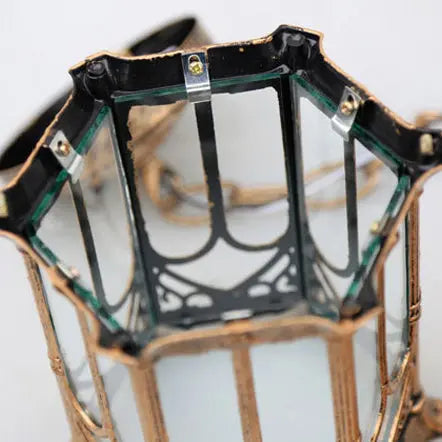 Traditional Vintage Waterproof Hexagonal Column Palace Aluminum Acrylic 1-Light Pendant Light For Outdoor Patio Cuvalon