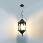 Traditional Vintage Waterproof Hexagonal Column Palace Aluminum Acrylic 1-Light Pendant Light For Outdoor Patio Cuvalon