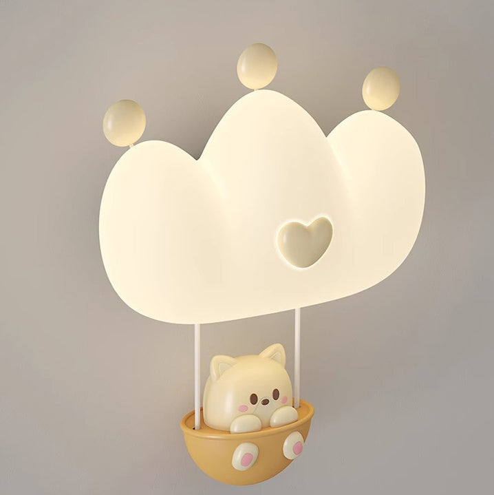 Contemporary Creative Kids Crown Animal Iron PE LED Wall Sconce Lamp For Bedroom Cuvalon