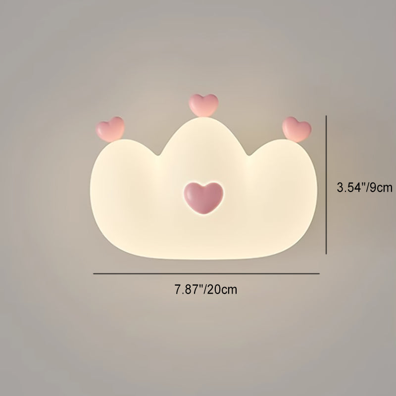 Contemporary Creative Kids Crown Animal Iron PE LED Wall Sconce Lamp For Bedroom Cuvalon