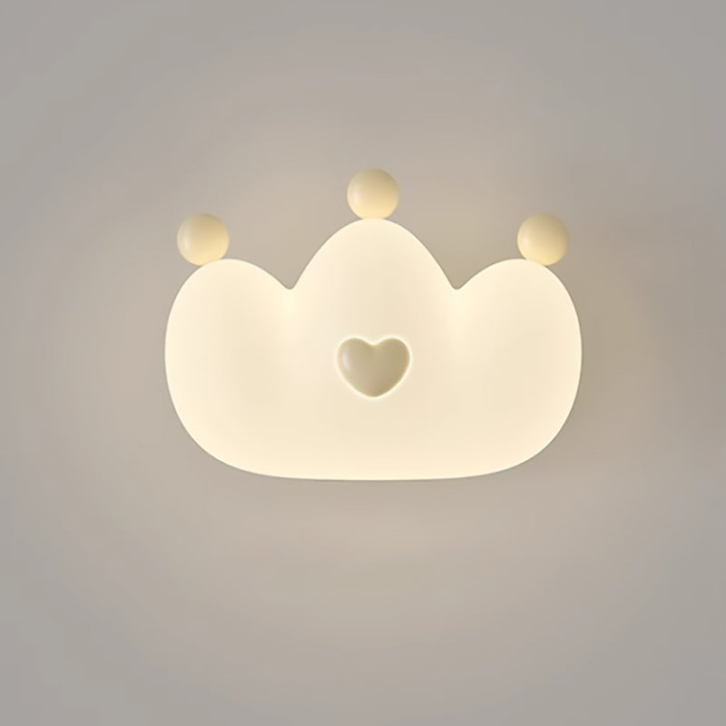 Contemporary Creative Kids Crown Animal Iron PE LED Wall Sconce Lamp For Bedroom Cuvalon