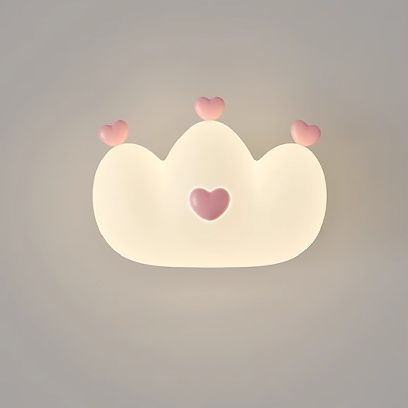 Contemporary Creative Kids Crown Animal Iron PE LED Wall Sconce Lamp For Bedroom Cuvalon