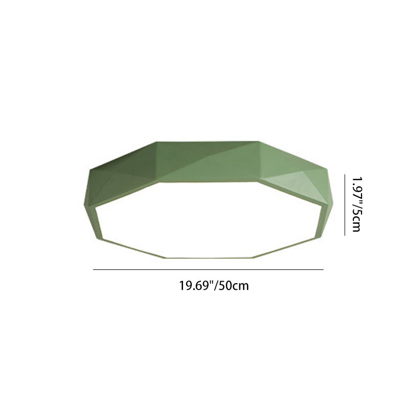Modern Minimalist Kids Diamond Shape Iron Acrylic Shade LED Flush Mount Ceiling Light For Bedroom Cuvalon