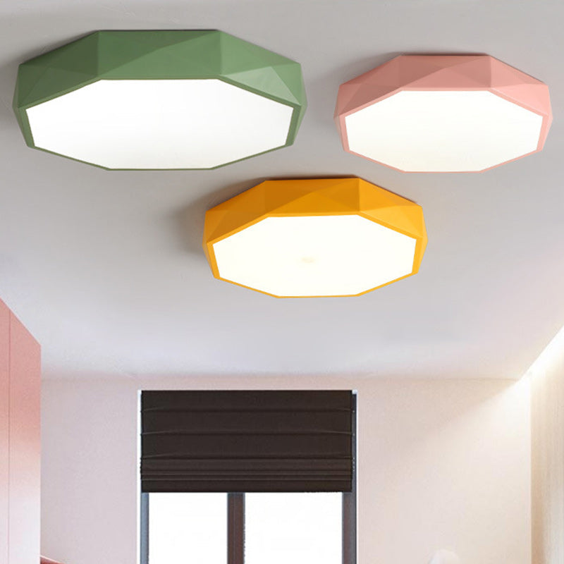 Modern Minimalist Kids Diamond Shape Iron Acrylic Shade LED Flush Mount Ceiling Light For Bedroom Cuvalon
