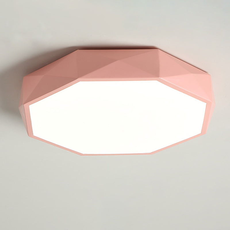 Modern Minimalist Kids Diamond Shape Iron Acrylic Shade LED Flush Mount Ceiling Light For Bedroom Cuvalon