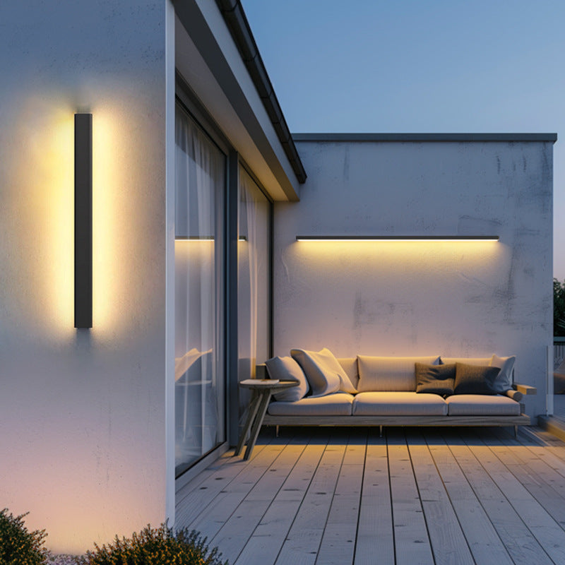 Modern Minimalist Outdoor Waterproof Long Aluminum Acrylic LED Wall Sconce Lamp For Outdoor Patio Cuvalon