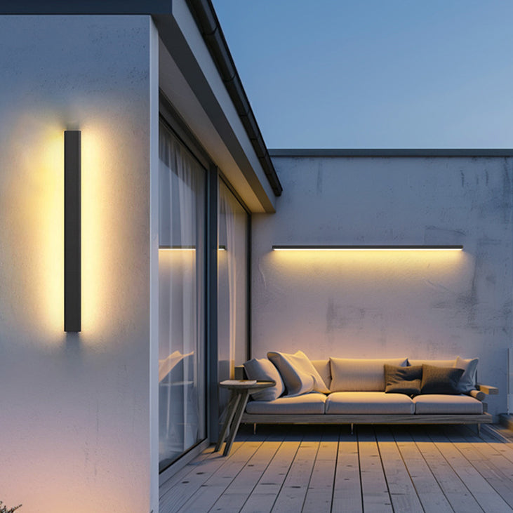 Modern Minimalist Outdoor Waterproof Long Aluminum Acrylic LED Wall Sconce Lamp For Outdoor Patio Cuvalon