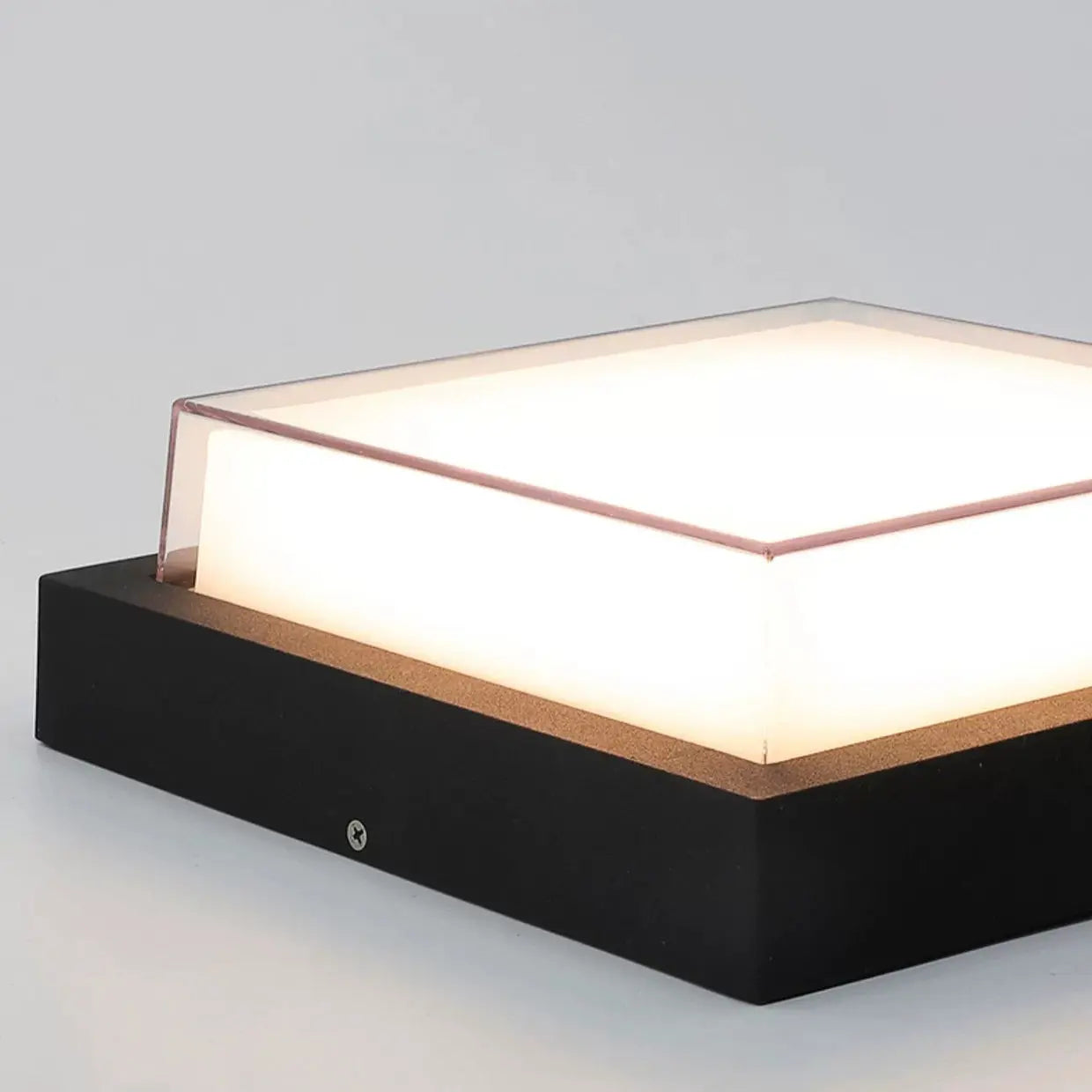 Modern Minimalist Outdoor Waterproof Square Aluminum Frame PC Shade LED Flush Mount Ceiling Light For Outdoor Patio Cuvalon
