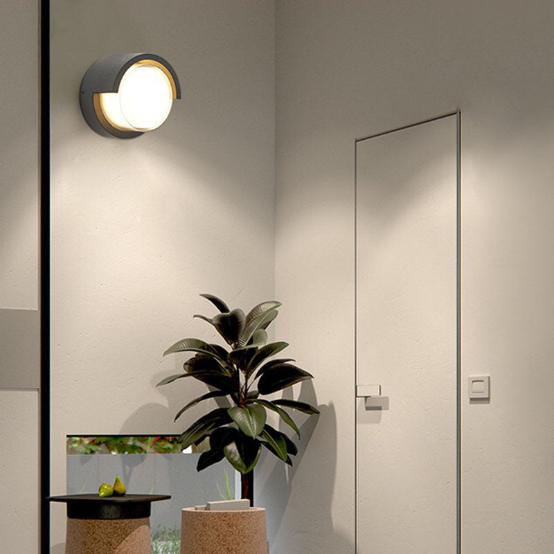 Modern Minimalist Waterproof Round Square Plastic Acrylic LED Wall Sconce Lamp For Garden Cuvalon