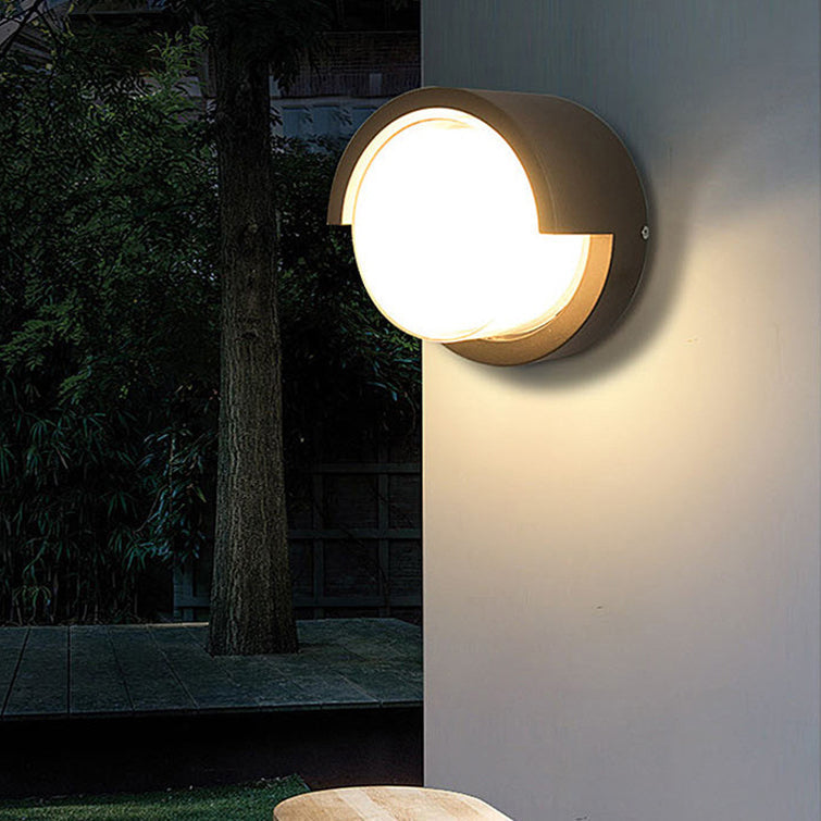 Modern Minimalist Waterproof Round Square Plastic Acrylic LED Wall Sconce Lamp For Garden Cuvalon