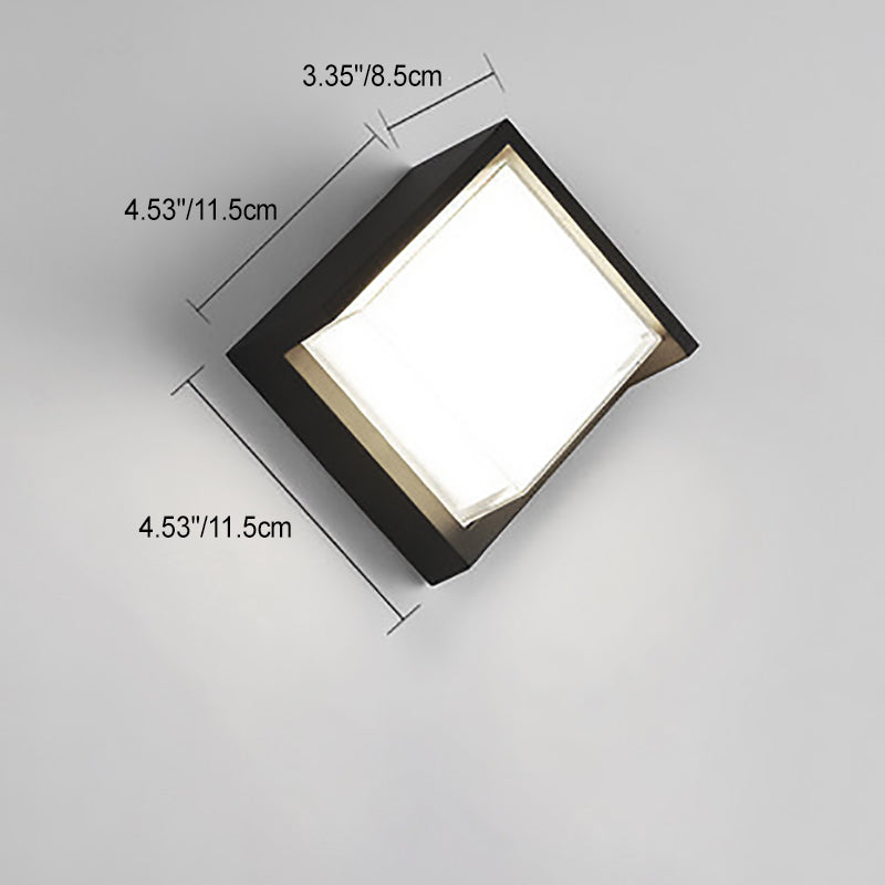Modern Minimalist Waterproof Round Square Plastic Acrylic LED Wall Sconce Lamp For Garden Cuvalon
