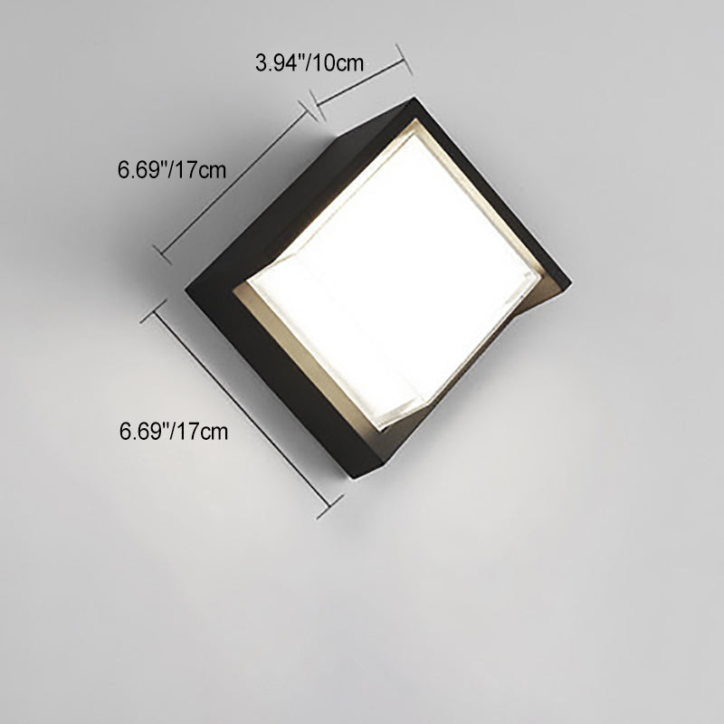 Modern Minimalist Waterproof Round Square Plastic Acrylic LED Wall Sconce Lamp For Garden Cuvalon