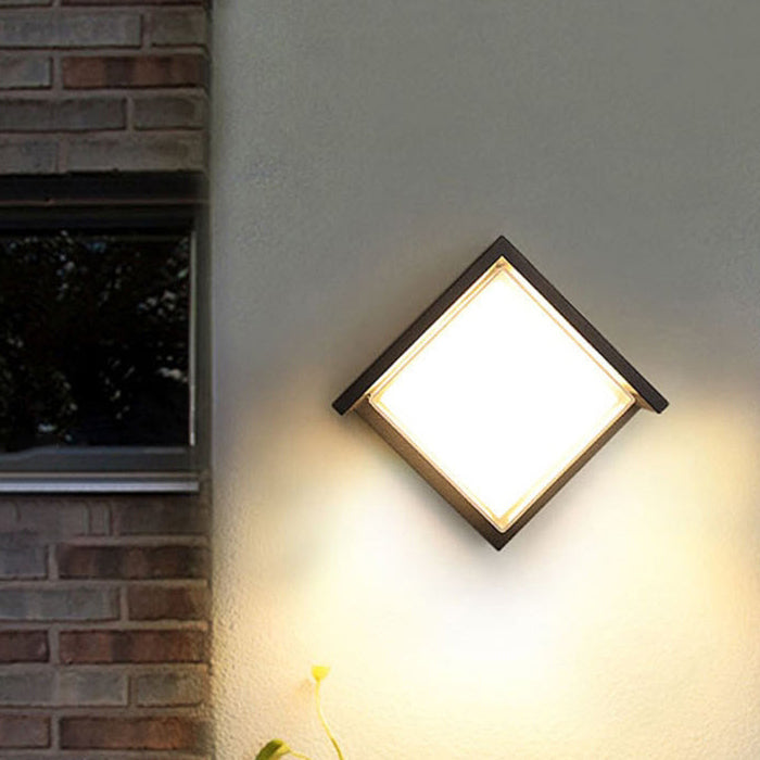 Modern Minimalist Waterproof Round Square Plastic Acrylic LED Wall Sconce Lamp For Garden Cuvalon