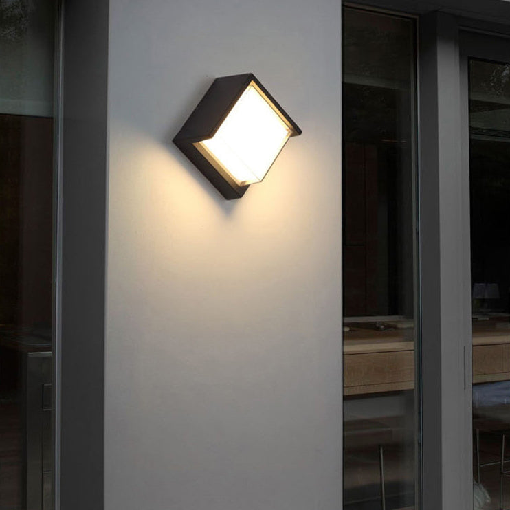 Modern Minimalist Waterproof Round Square Plastic Acrylic LED Wall Sconce Lamp For Garden Cuvalon