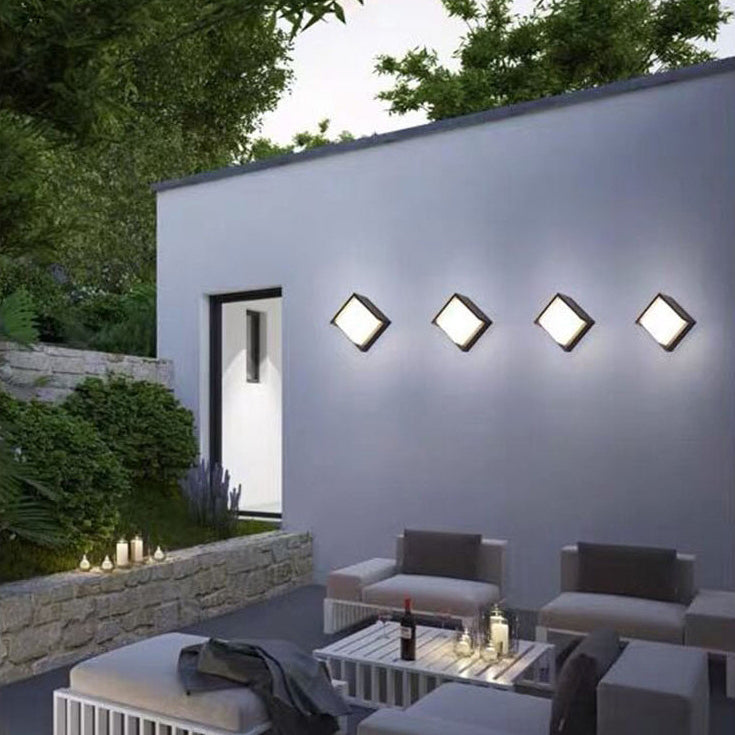 Modern Minimalist Waterproof Round Square Plastic Acrylic LED Wall Sconce Lamp For Garden Cuvalon