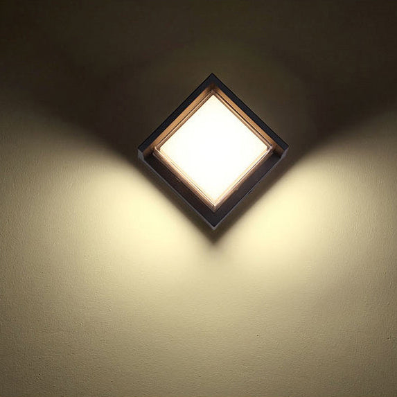 Modern Minimalist Waterproof Round Square Plastic Acrylic LED Wall Sconce Lamp For Garden Cuvalon