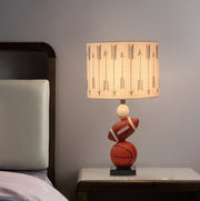 Contemporary Creative Kids Football Basketball Baseball Base Resin Fabric 1-Light Table Lamp For Bedroom Cuvalon