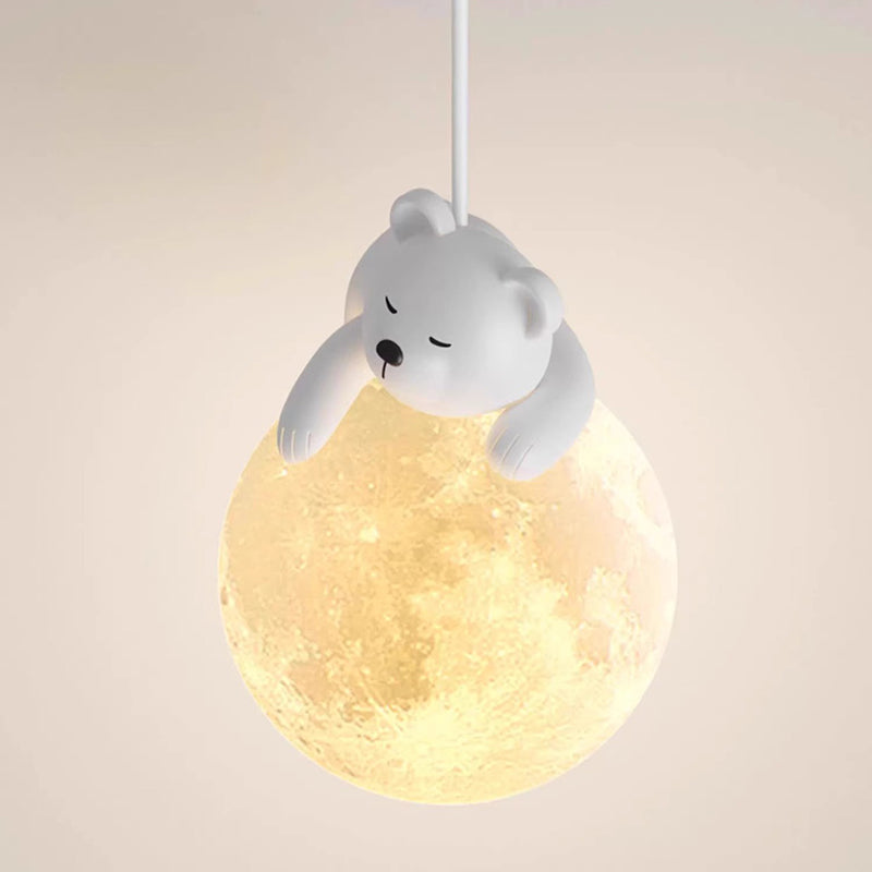 Contemporary Creative Kids Rabbit Bear Animal Iron Resin PLA 1-Light Wall Sconce Lamp For Bedroom Cuvalon