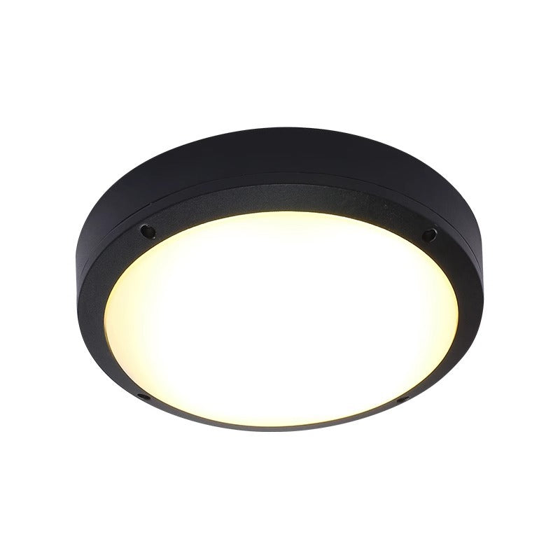Modern Minimalist Waterproof Round Aluminum Acrylic LED Outdoor Flush Mount Ceiling Light For Garden Cuvalon