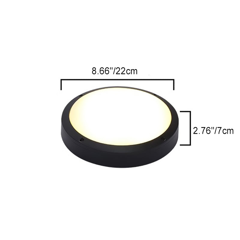 Modern Minimalist Waterproof Round Aluminum Acrylic LED Outdoor Flush Mount Ceiling Light For Garden Cuvalon