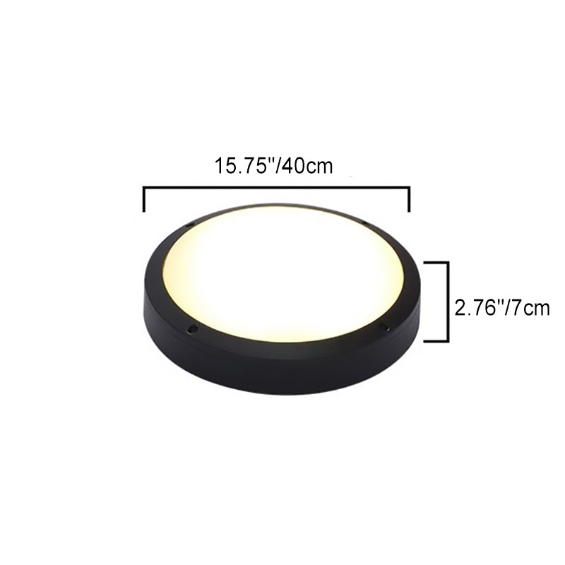 Modern Minimalist Waterproof Round Aluminum Acrylic LED Outdoor Flush Mount Ceiling Light For Garden Cuvalon
