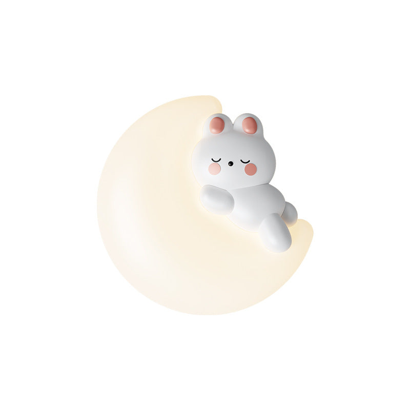 Contemporary Creative Cartoon Animal Rabbit Bear Star Moon Shape PE Iron LED Wall Sconce Lamp For Living Room Cuvalon