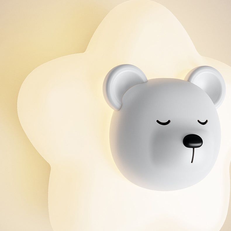 Contemporary Creative Cartoon Animal Rabbit Bear Star Moon Shape PE Iron LED Wall Sconce Lamp For Living Room Cuvalon