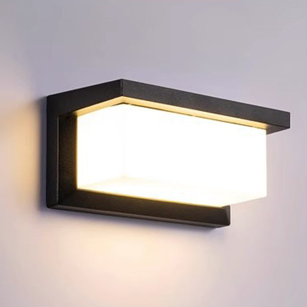 Modern Minimalist Rectangular Waterproof Aluminum LED Wall Sconce Lamp For Outdoor Patio Cuvalon