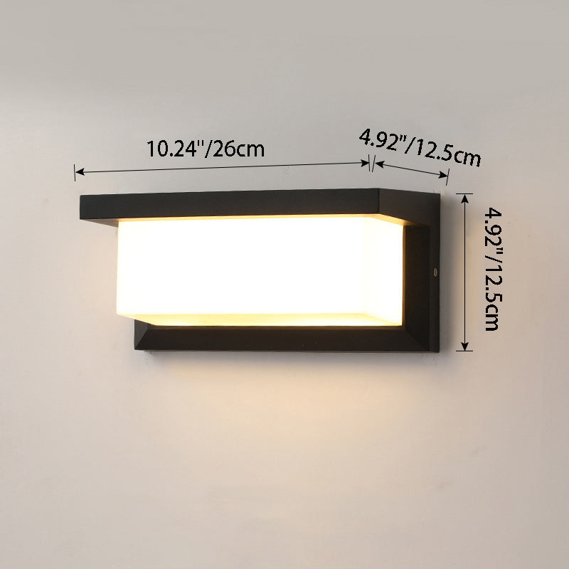 Modern Minimalist Rectangular Waterproof Aluminum LED Wall Sconce Lamp For Outdoor Patio Cuvalon