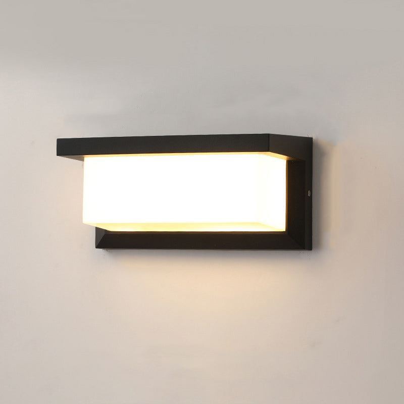 Modern Minimalist Rectangular Waterproof Aluminum LED Wall Sconce Lamp For Outdoor Patio Cuvalon