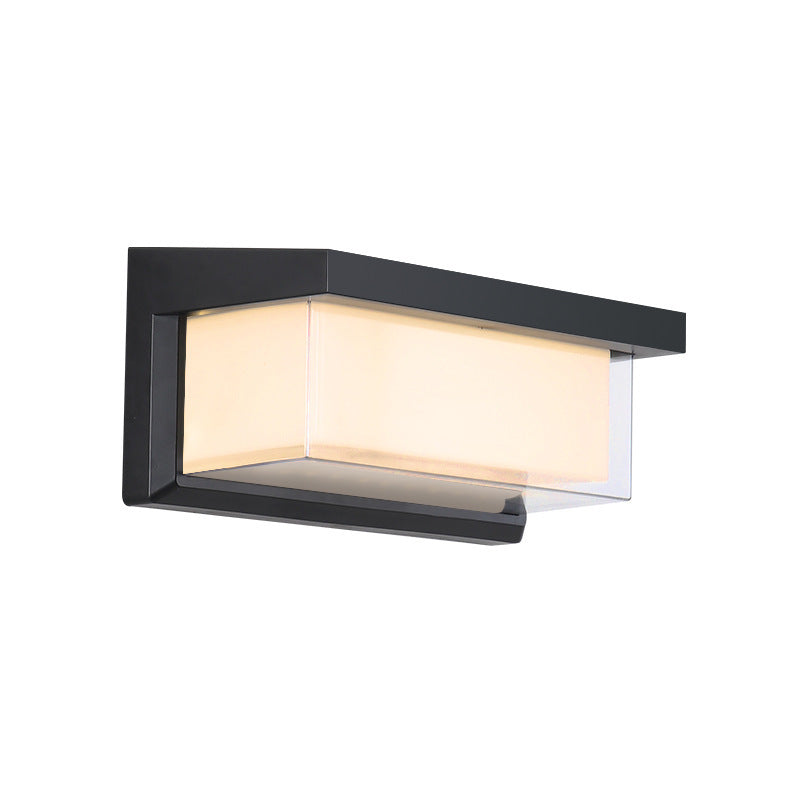 Modern Minimalist Rectangular Waterproof Aluminum LED Wall Sconce Lamp For Outdoor Patio Cuvalon