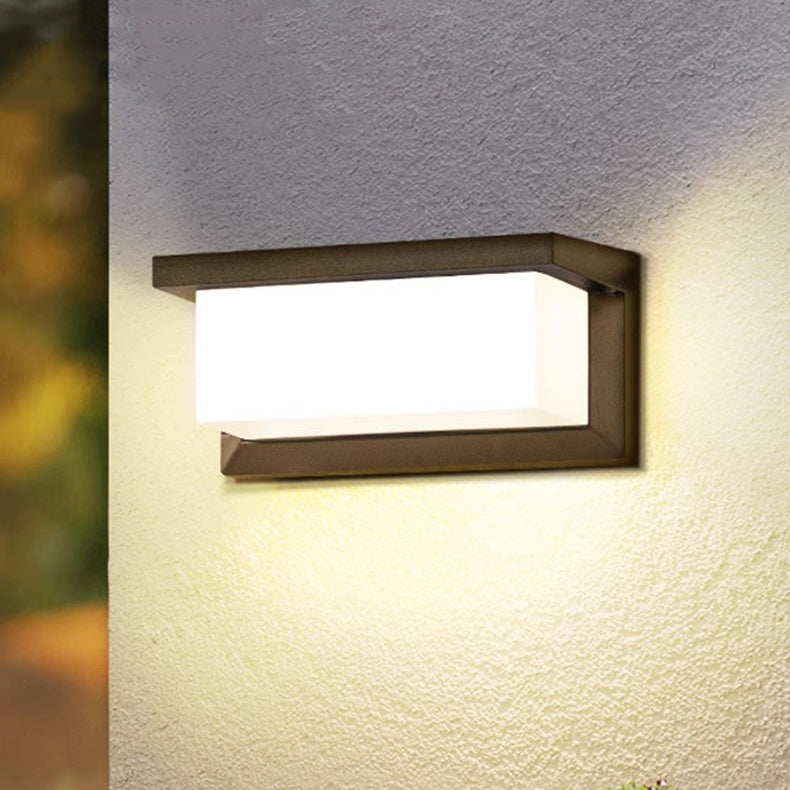Modern Minimalist Rectangular Waterproof Aluminum LED Wall Sconce Lamp For Outdoor Patio Cuvalon