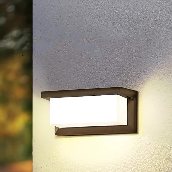 Modern Minimalist Rectangular Waterproof Aluminum LED Wall Sconce Lamp For Outdoor Patio Cuvalon
