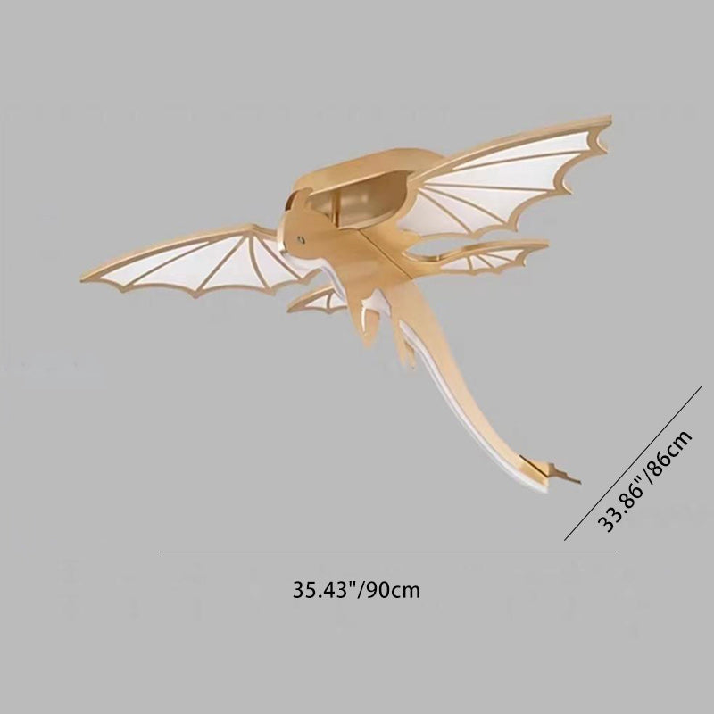 Contemporary Creative Cartoon Kids Dinosaur Oval Chassis Iron PVC Acrylic LED Semi-Flush Mount Ceiling Light Kids Light For Bedroom Cuvalon