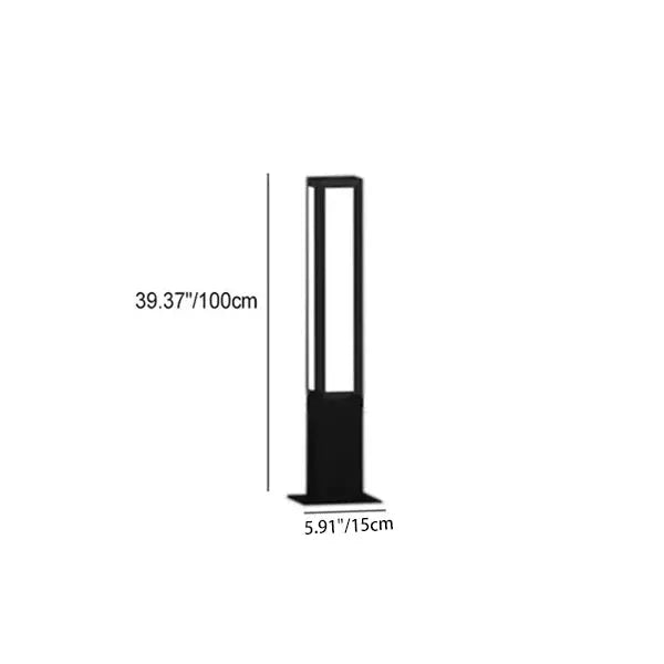 Modern Minimalist Waterproof Rectangle Galvanized Steel Acrylic LED Outdoor Light For Garden Cuvalon