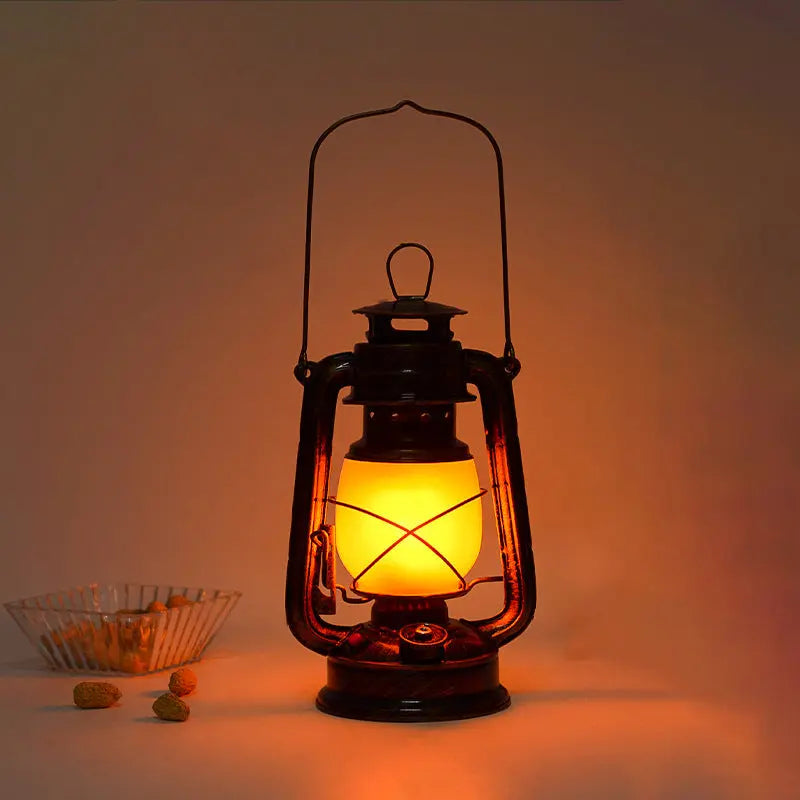 Traditional Vintage Rechargeable Cylinder Bent Tube Disc Base Iron Acrylic LED Table Lamp For Bedroom Cuvalon