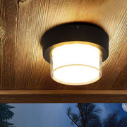 Modern Minimalist Waterproof Square Round Cylinder Die-Cast Aluminum Acrylic LED Flush Mount Ceiling Light For Outdoor Patio Cuvalon