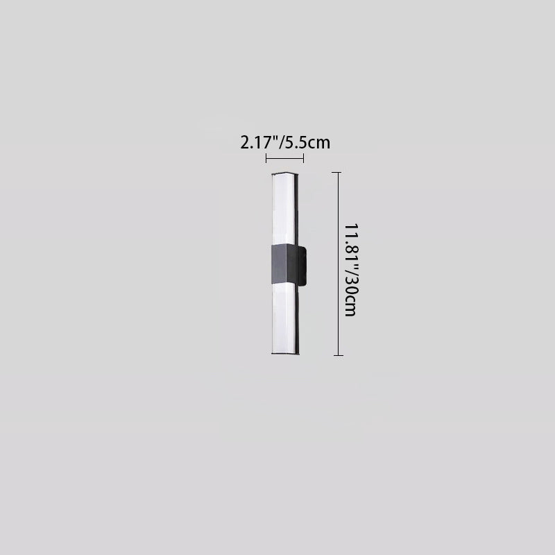 Modern Minimalist Waterproof Rectangle Long Aluminum PC Outdoor Wall Sconce Lamp For Garden Cuvalon