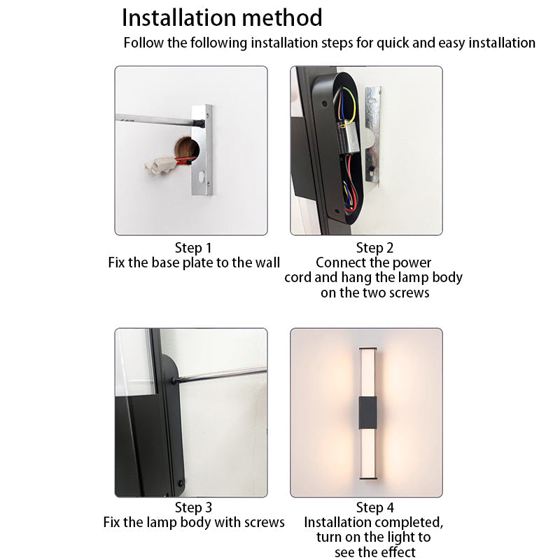 Modern Minimalist Waterproof Rectangle Long Aluminum PC Outdoor Wall Sconce Lamp For Garden Cuvalon