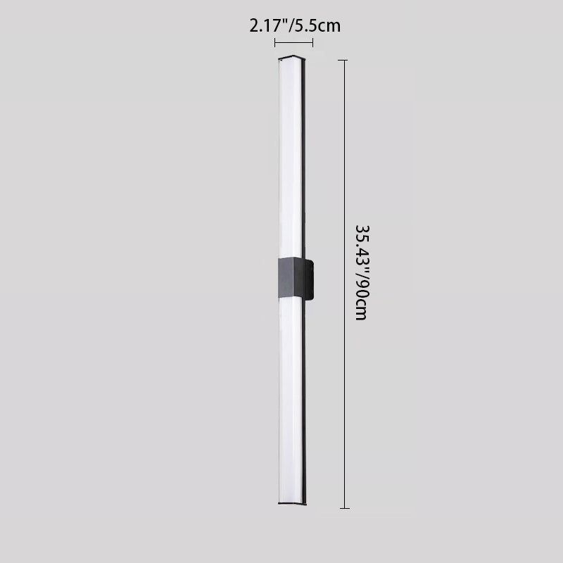 Modern Minimalist Waterproof Rectangle Long Aluminum PC Outdoor Wall Sconce Lamp For Garden Cuvalon