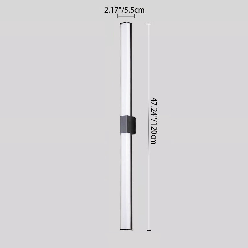 Modern Minimalist Waterproof Rectangle Long Aluminum PC Outdoor Wall Sconce Lamp For Garden Cuvalon
